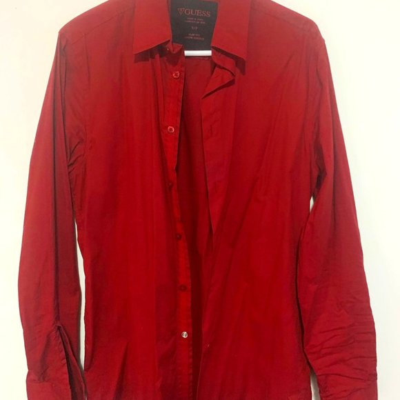 Guess Other - Red Small Slim-Fit Guess Dress Shirt